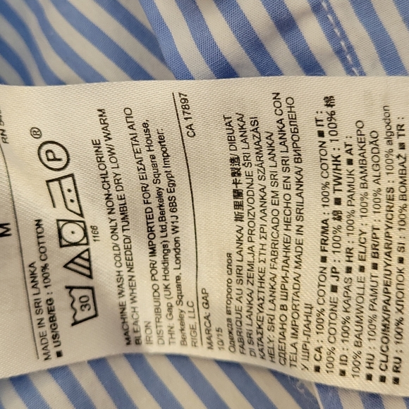 GAP Blue White Mixed Stripe Button Down Top - Picture 7 of 7